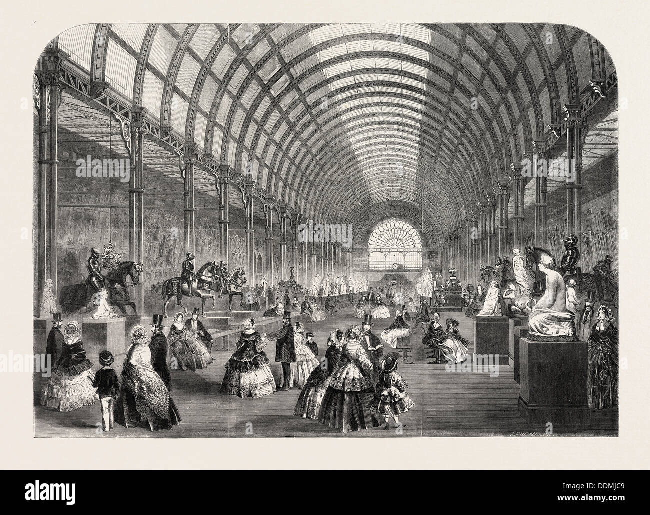 Vista generale della navata alla Manchester Art-TESORI EXHIBITION, UK, 1857 Foto Stock