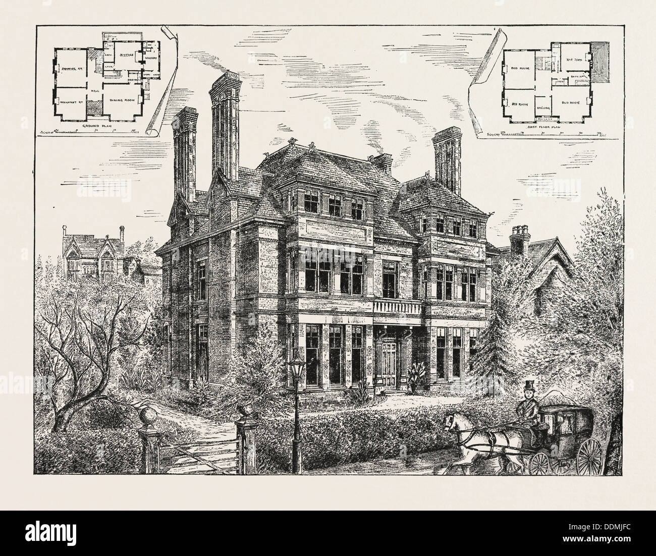 Suggerimenti in architettura: Casa costruita a HOLLY PARK, Crouch Hill, W. WAYMOUTH & FIGLIO, architetti, LONDRA, REGNO UNITO, 1882 Foto Stock