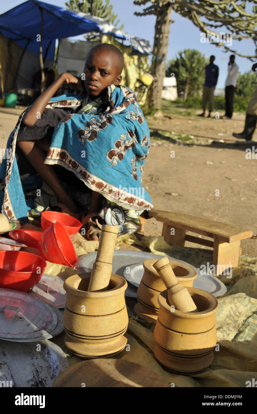 Mercato Africano scene di raccolta della Tanzania Foto Stock