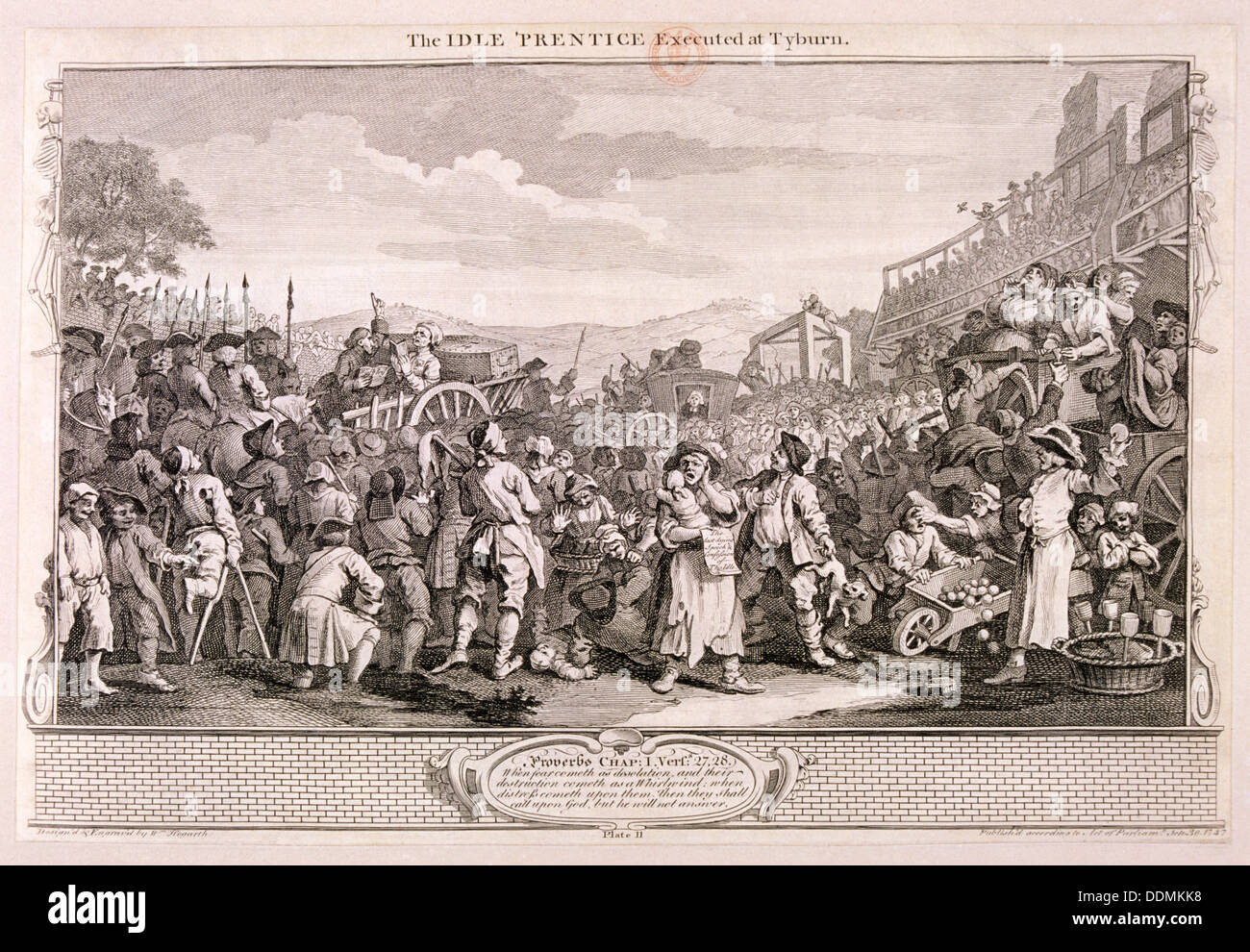 " Inattivo " prentice eseguito a Tyburn', piastra XI di industria e ozio, 1747. Artista: William Hogarth Foto Stock