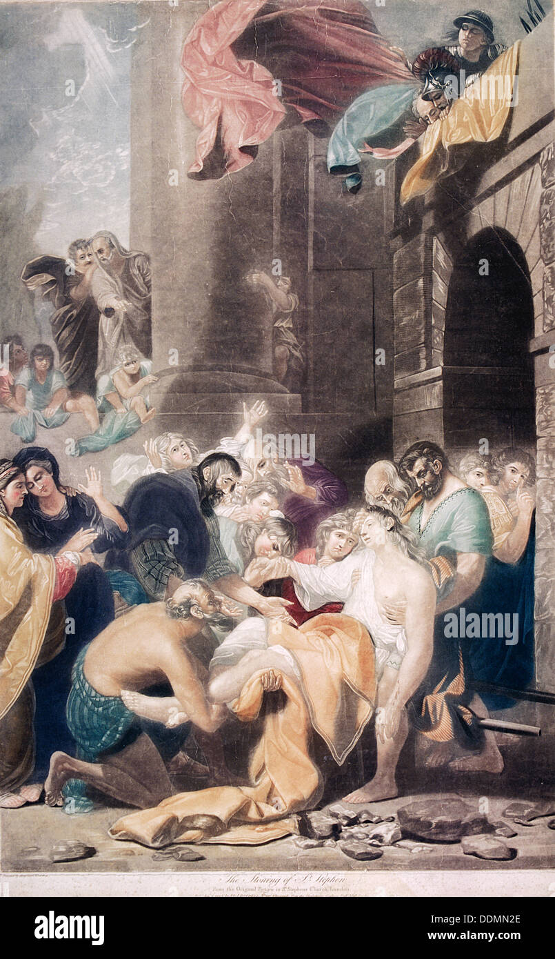 'La lapidazione di Santo Stefano", 1801. Artista: Verde di San Valentino Foto Stock