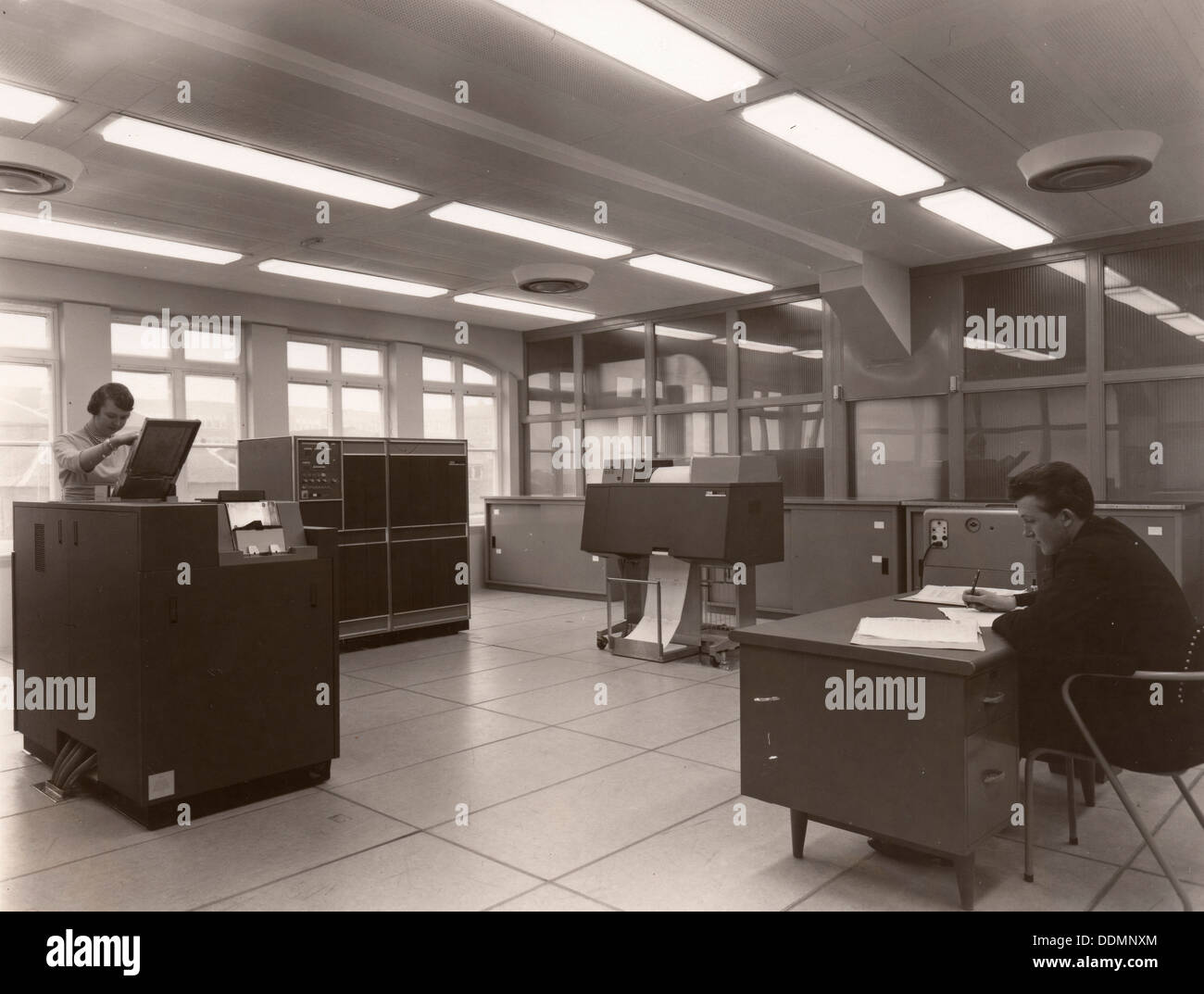 Sala Computer, Rowntree fabbrica, York, nello Yorkshire, 1962. Artista: sconosciuto Foto Stock