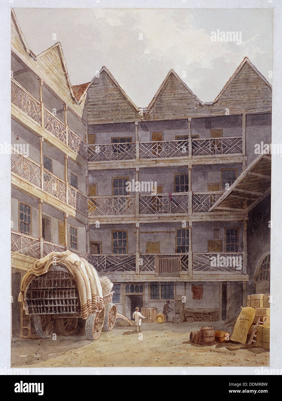 Disegno dello Stato Lottery, Coopers' Hall di Londra, 1826. Artista: Anon Foto Stock