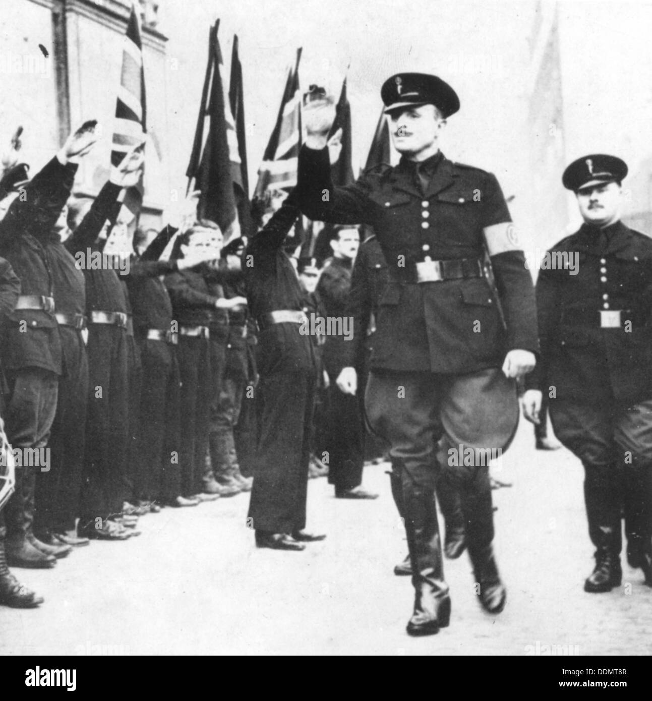 Sir Oswald Mosley il giorno della battaglia di Cable Street', 5 ottobre 1936. Artista: sconosciuto Foto Stock