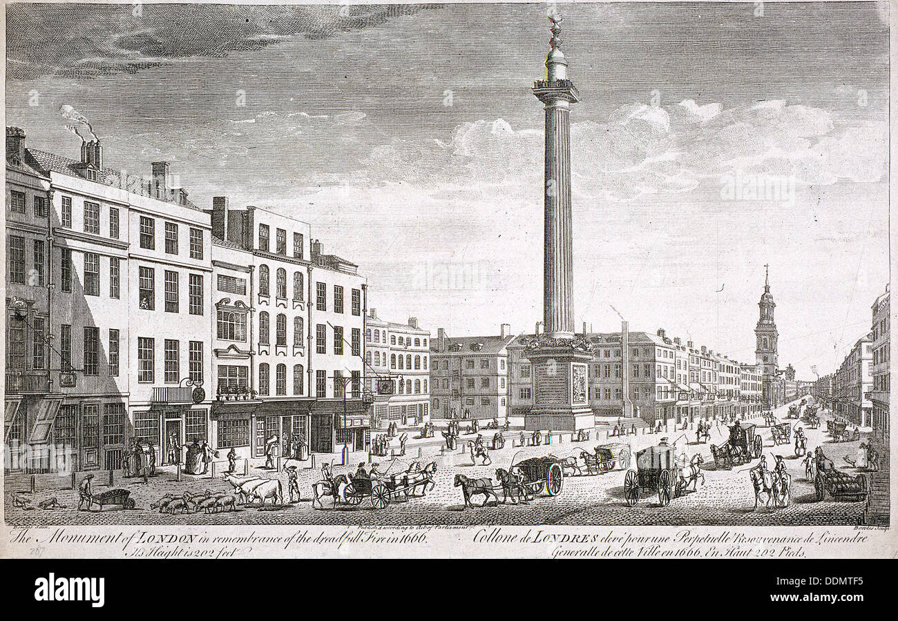 Pesce Street Hill, Londra, c1750. Artista: Thomas Bowles Foto Stock