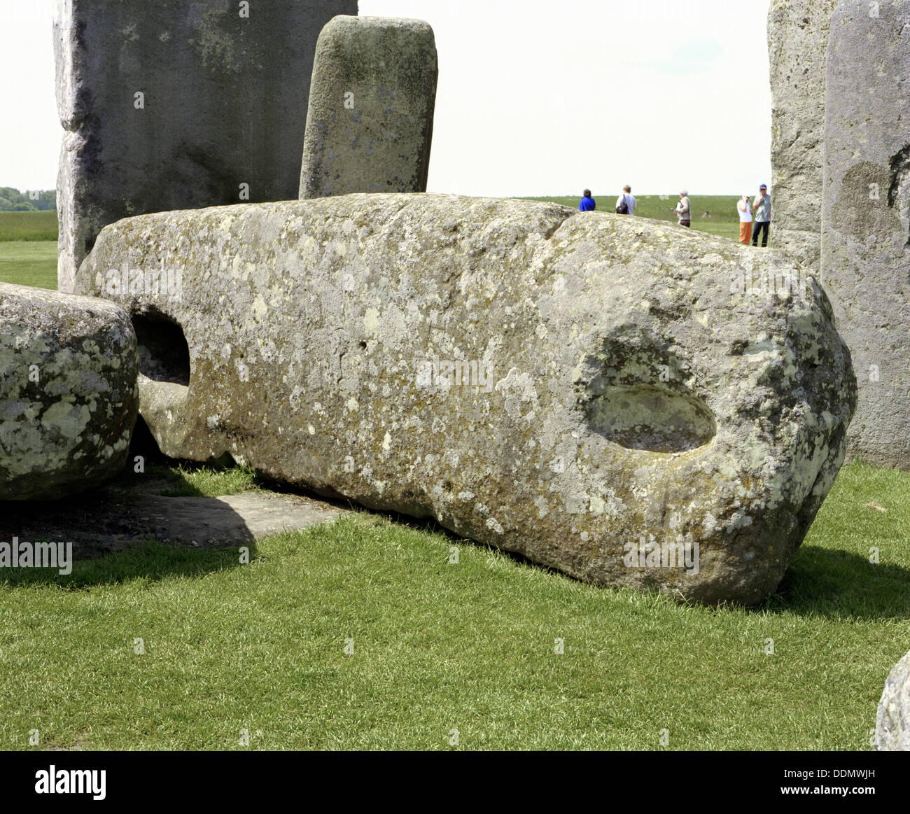 Un architrave in pietra a Stonehenge, Amesbury, Wiltshire, 2000. Artista: P Williams Foto Stock
