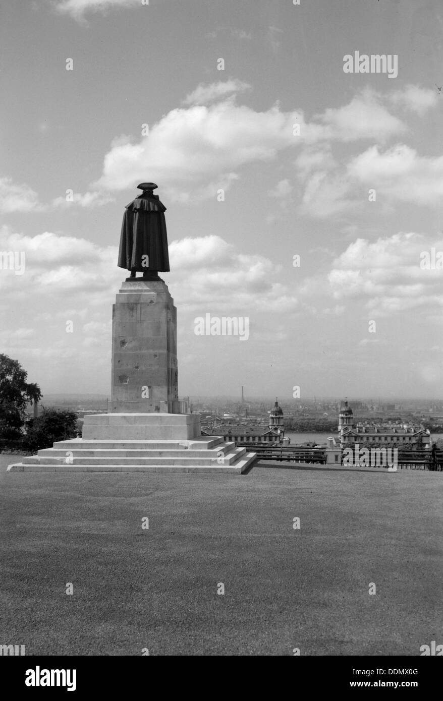 Il generale James Wolfe statua, il parco di Greenwich, Londra, C1945-c1965. Artista: SW Rawlings Foto Stock