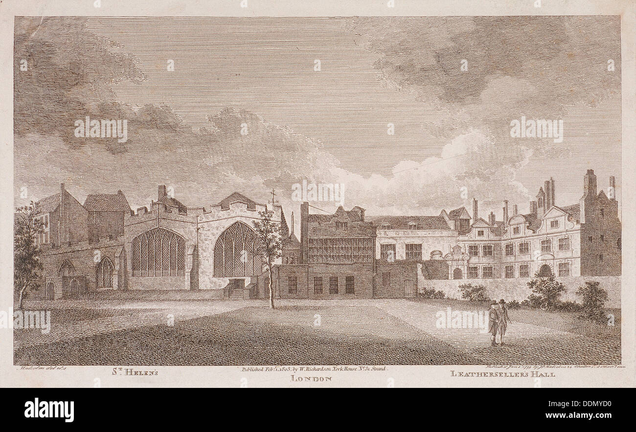 Leathersellers' Hall di Londra, 1799. Artista: James Peller Malcolm Foto Stock