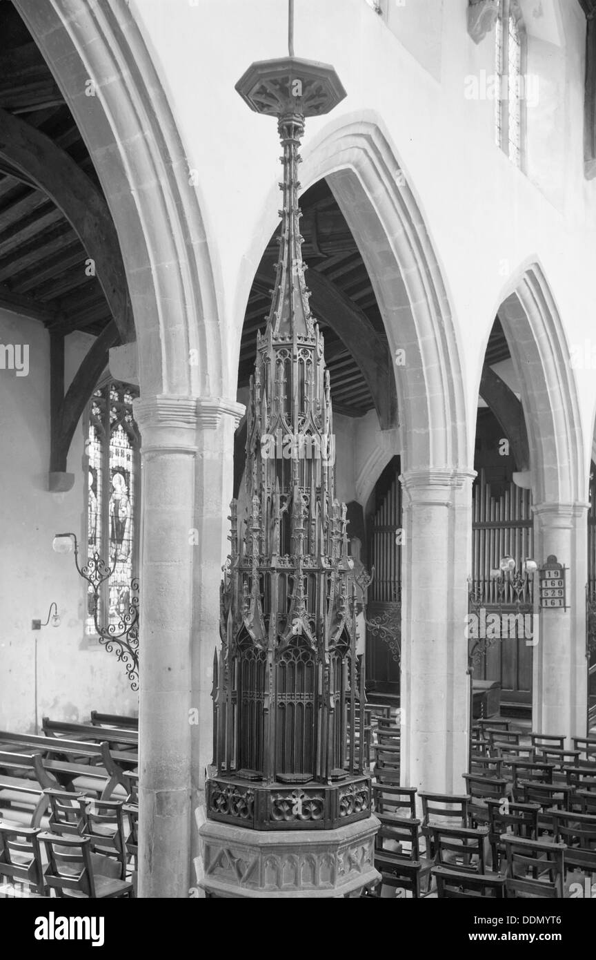 Coperchio del font in la chiesa di Saint Gregory, Sudbury, Suffolk, C1965-c1969. Artista: Laurence Goldman Foto Stock
