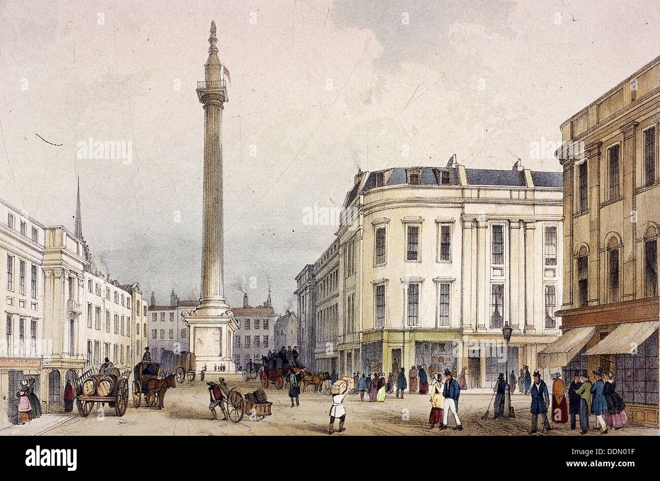 Monumento, Londra, c1855. Artista: Thomas Colman Dibdin Foto Stock