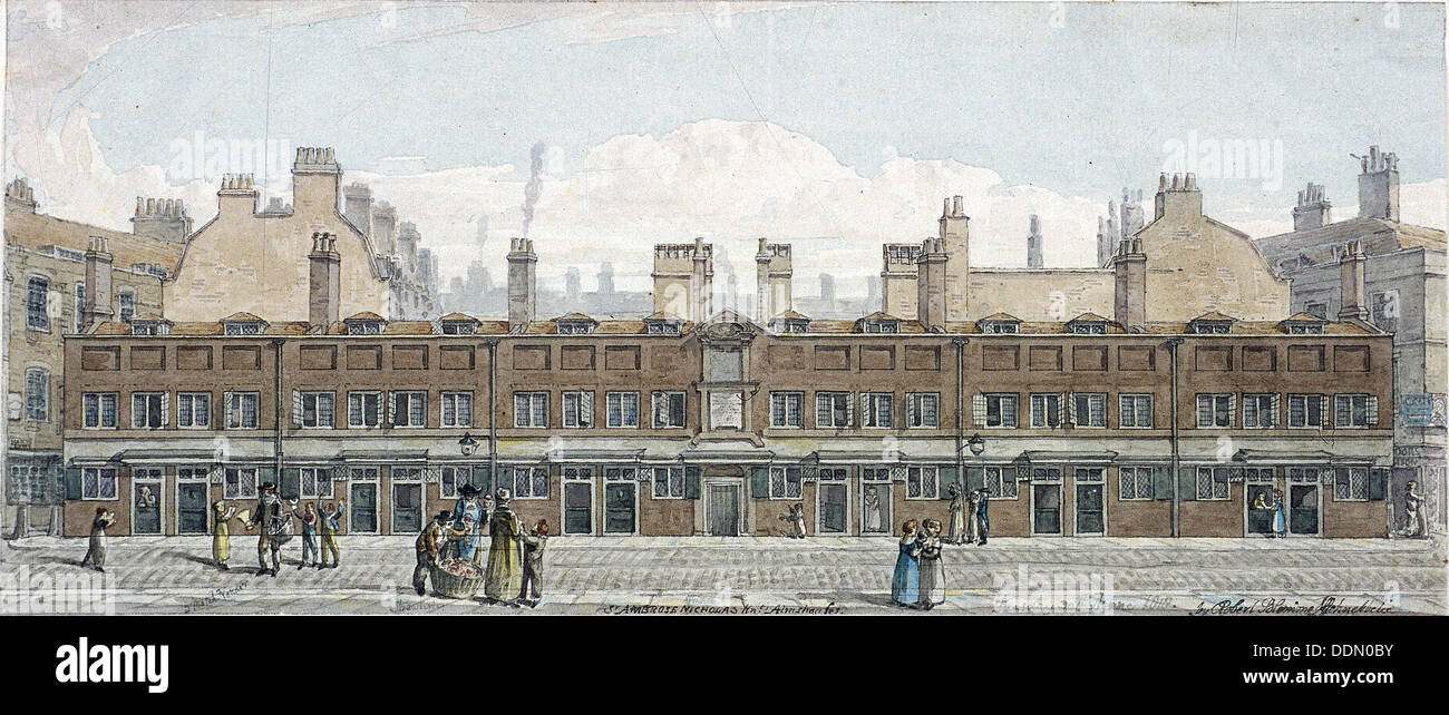 Monkwell Street, Londra, 1818. Artista: Robert Blemmell Schnebbelie Foto Stock