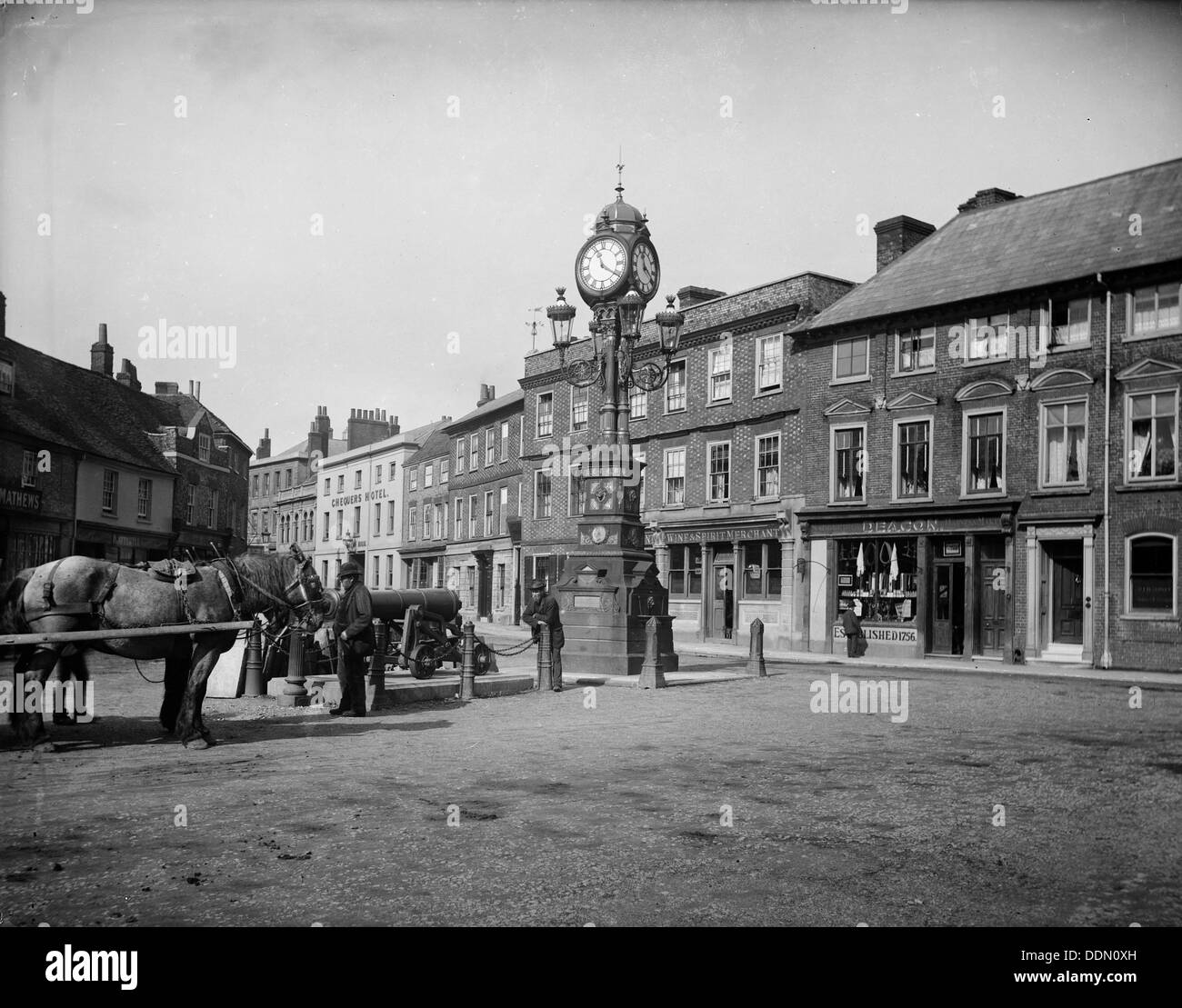 Giubileo orologio, Newbury, Berkshire, 1890. Artista: Henry Taunt Foto Stock
