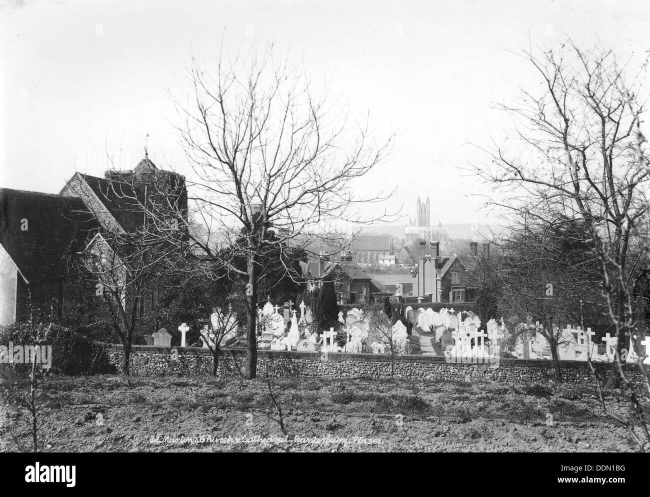 St Martin's Church, Canterbury, nel Kent, 1890-1910. Artista: sconosciuto Foto Stock