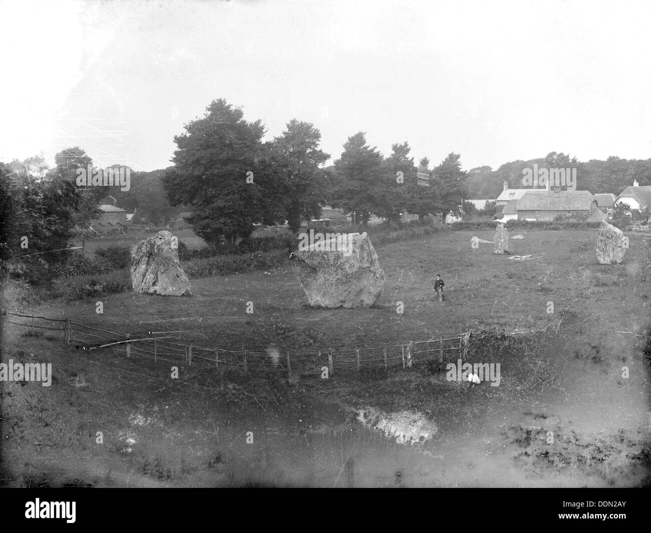 Avebury Stone Circle, Avebury, Wiltshire, c1860-1922. Artista: Henry Taunt Foto Stock