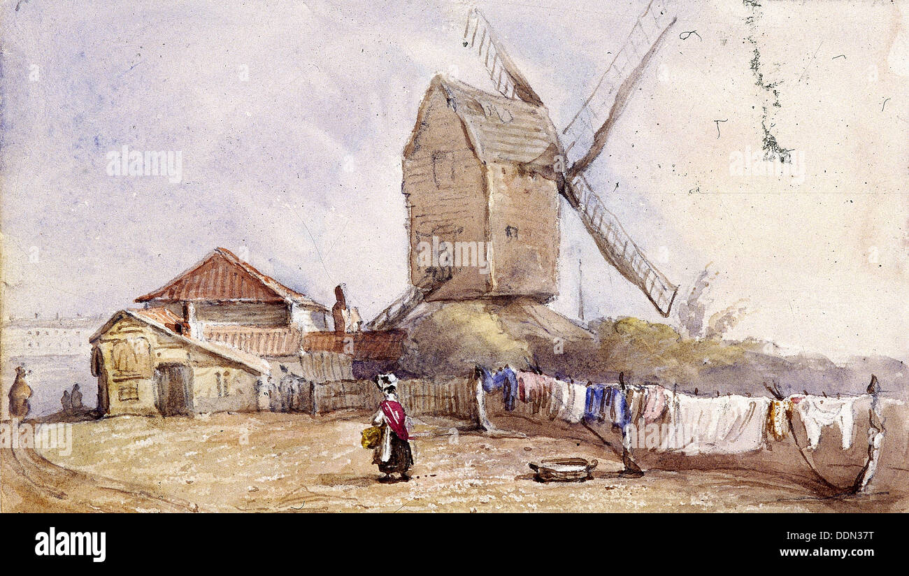 Un mulino a vento di Blackheath e Greenwich, Londra, 1833. Artista: George Shepheard Foto Stock