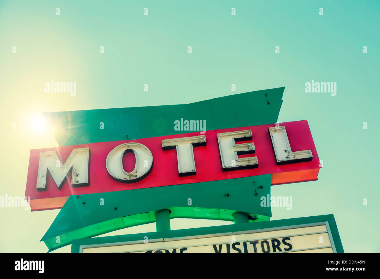 Motel segno NEGLI STATI UNITI Foto Stock