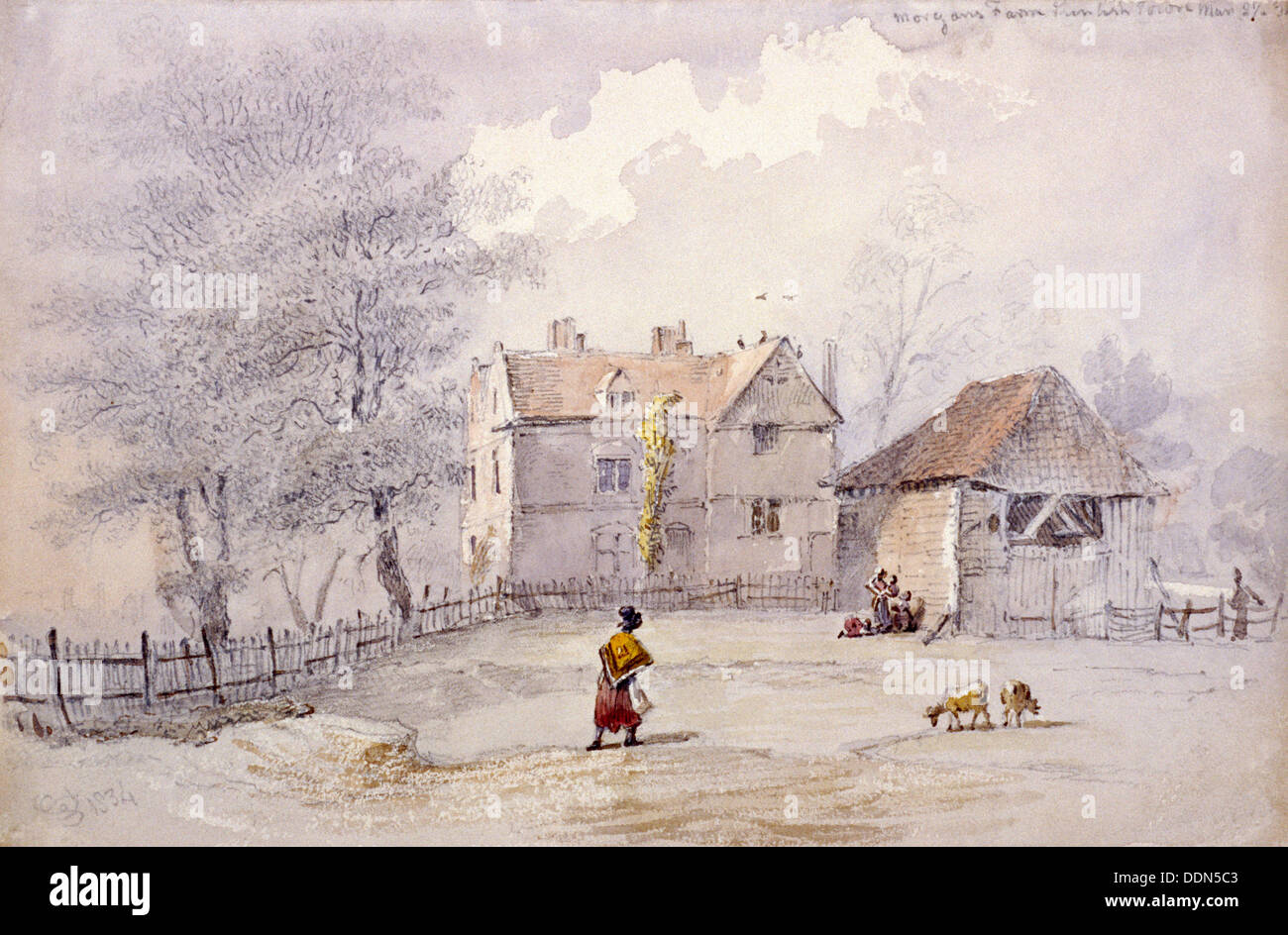 Morgan's Farm, Kentish Town, Londra, 1834. Artista: George Shepheard Foto Stock
