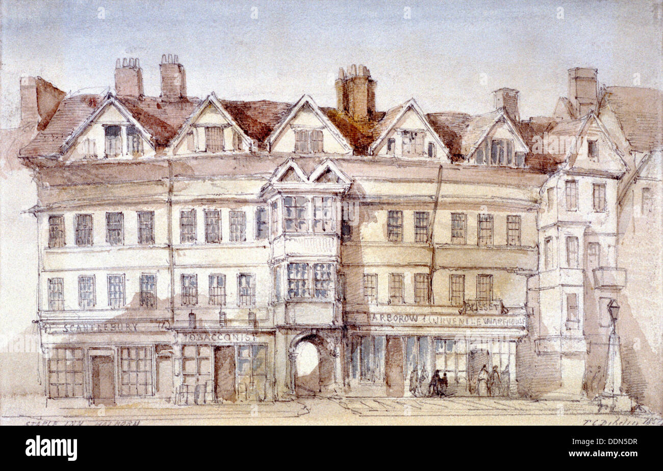 Pinzatura Inn, Holborn, Londra, 1854. Artista: Thomas Colman Dibdin Foto Stock