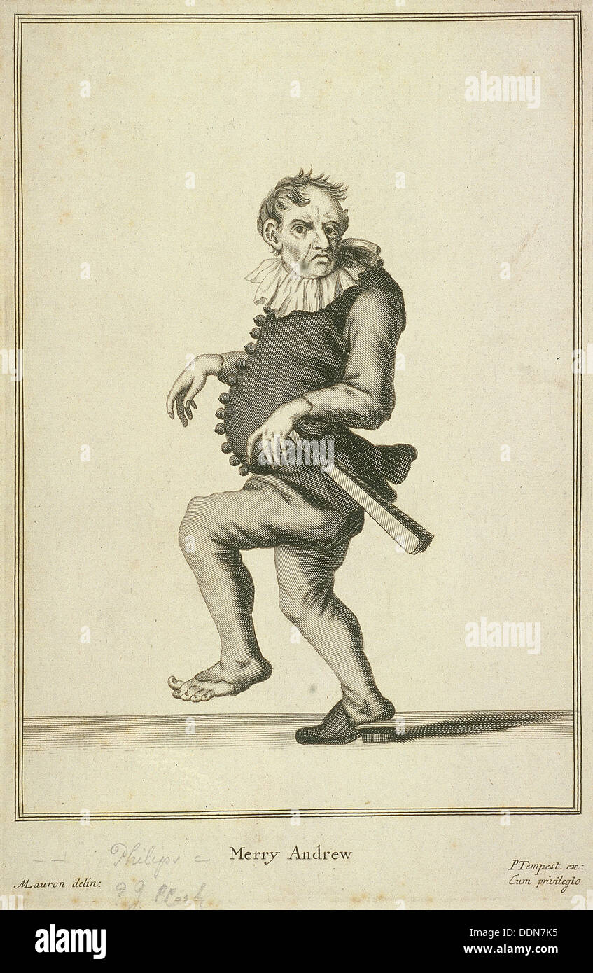 'Buon Andrew', forse un buffone o lo sciocco, grida di Londra, (c1688?). Artista: Pierce Tempest Foto Stock