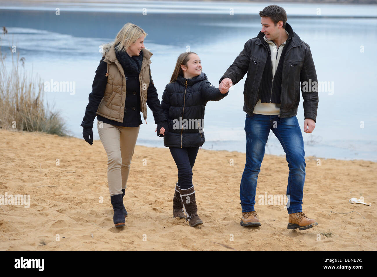 I genitori con la figlia, Alto Palatinato, Baviera, Germania, Europa Foto Stock