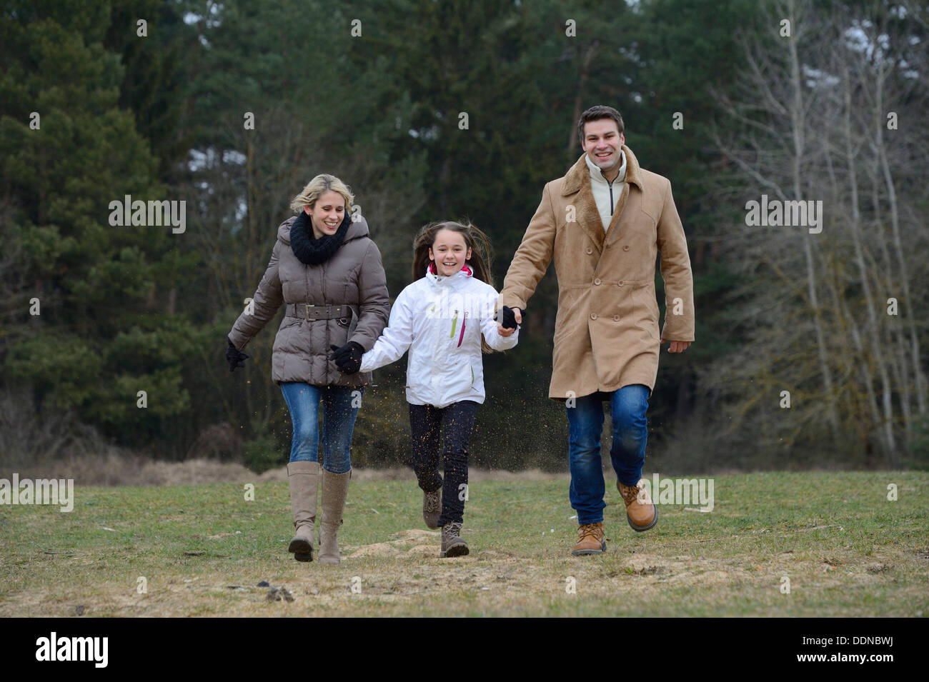 I genitori con la figlia, Alto Palatinato, Baviera, Germania, Europa Foto Stock