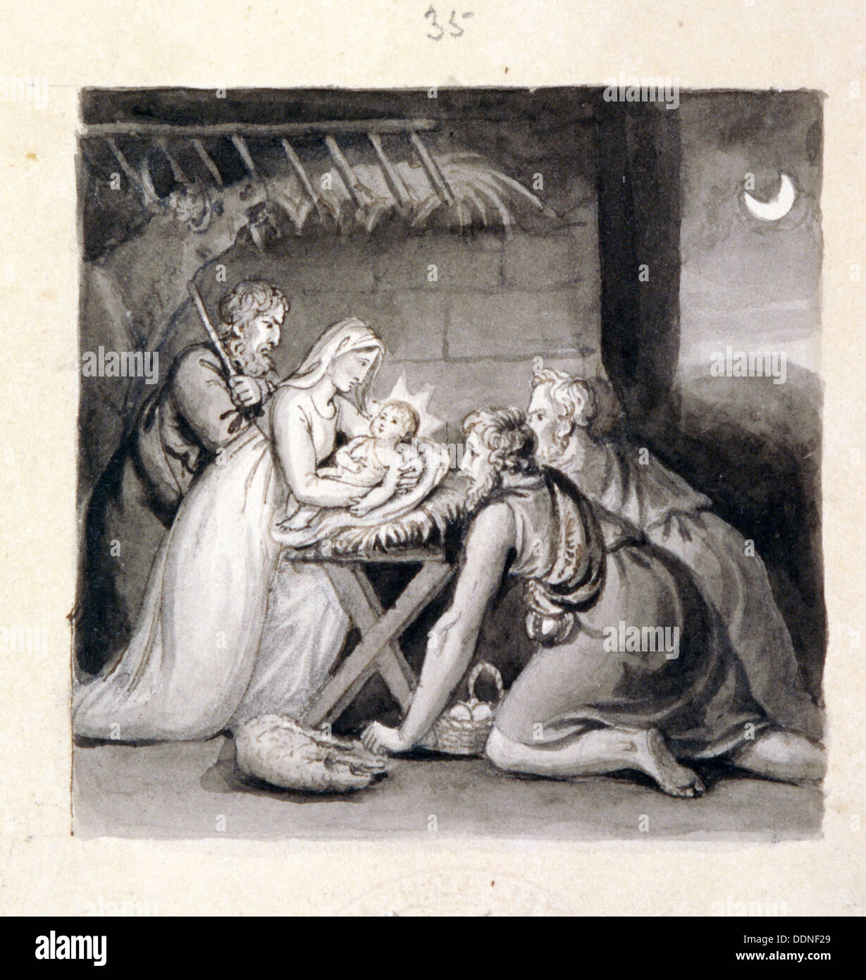 "Natività", XIX secolo. Artista: Henry Corbould Foto Stock