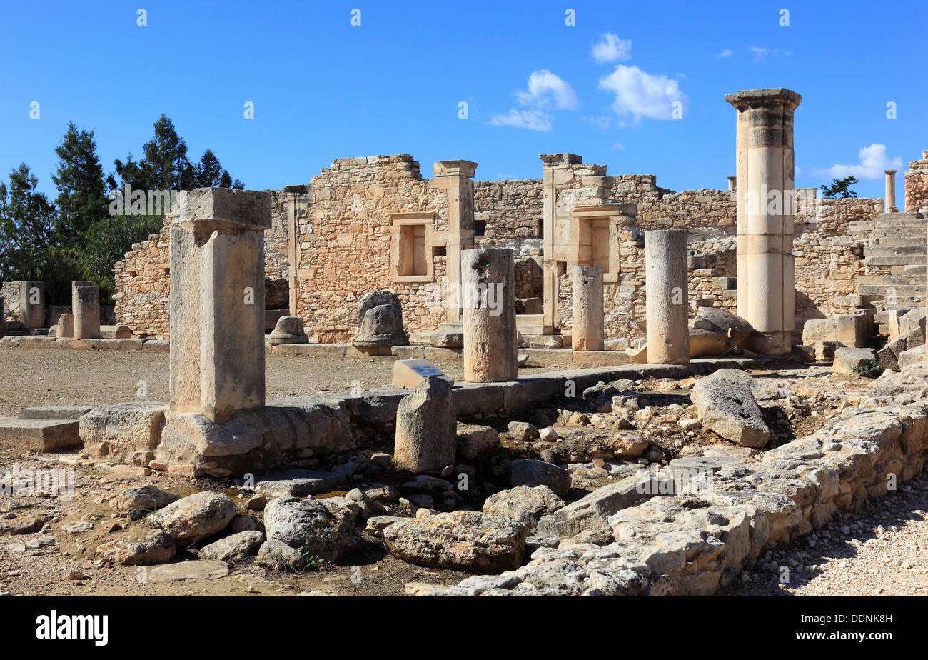 Cipro, Kourion, assiro Ku-ri-ho, antica greca, latina, curio, storico antico sito, Apollo Hylates santuario, resti di Foto Stock