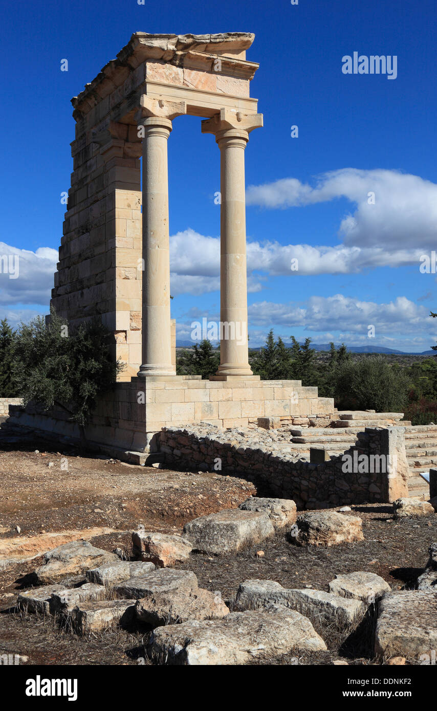 Cipro, Kourion, assiro Ku-ri-ho, antica greca, latina curio Hylates santuario di Apollo, resti di Hylatesheiligtums, histor Foto Stock