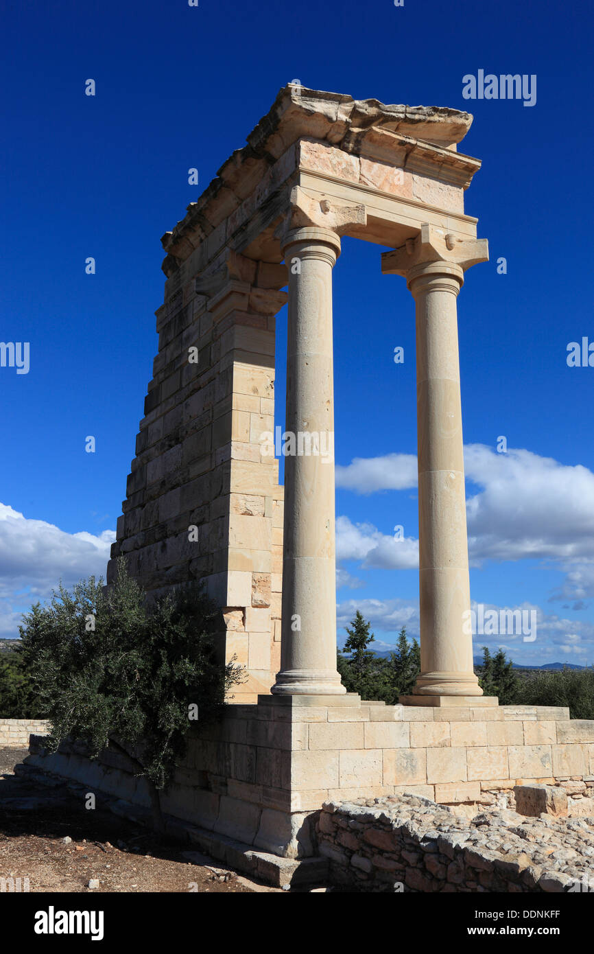 Cipro, Kourion, assiro Ku-ri-ho, antica greca, latina curio Hylates santuario di Apollo, resti di Hylatesheiligtums, histor Foto Stock