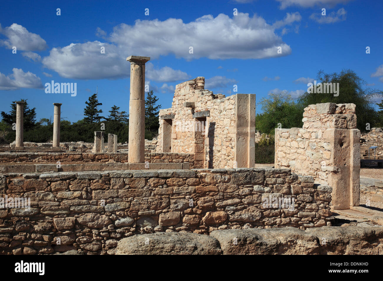 Cipro, Kourion, assiro Ku-ri-ho, antica greca, latina curio Hylates santuario di Apollo, resti di Hylatesheiligtums, histor Foto Stock