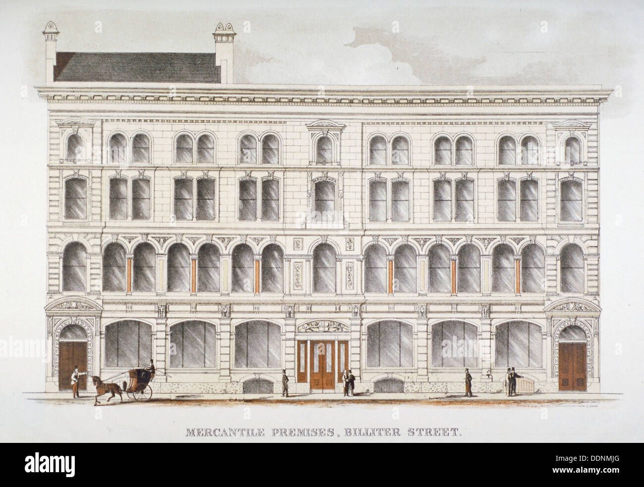 Vista di mercantile locali, Billiter Street, City of London, 1875. Artista: Sir Joseph Causton & Figli Foto Stock