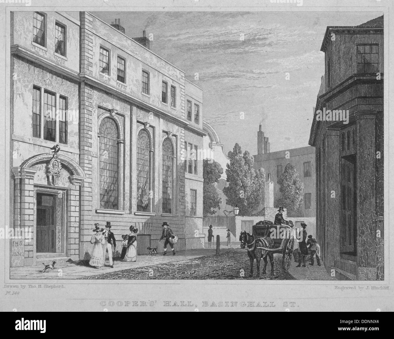 Coopers' Hall, City of London, 1831. Artista: J Hinchcliff Foto Stock