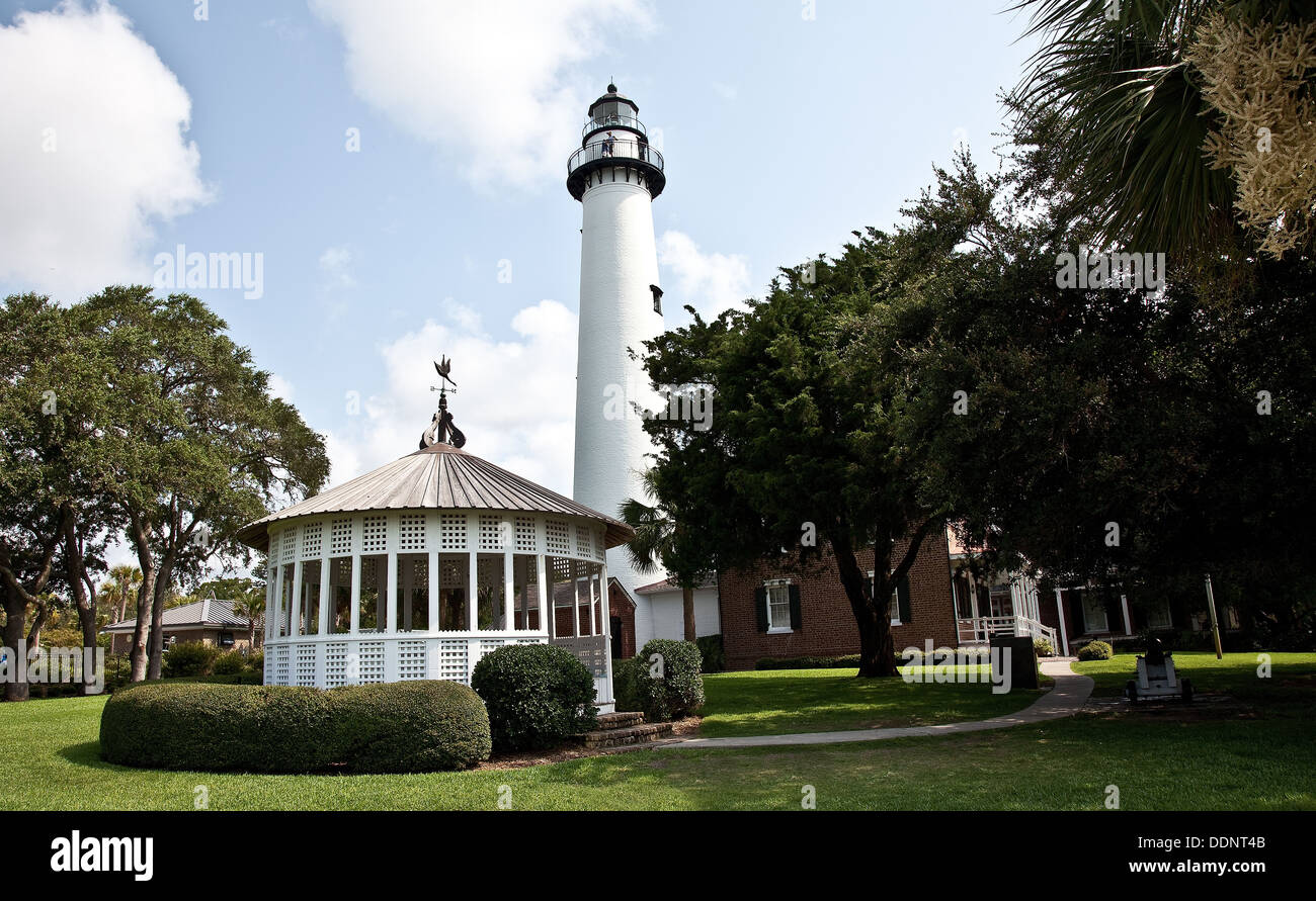 San Simon's Island Lighthouse, Georgia - Luglio 2011 Foto Stock