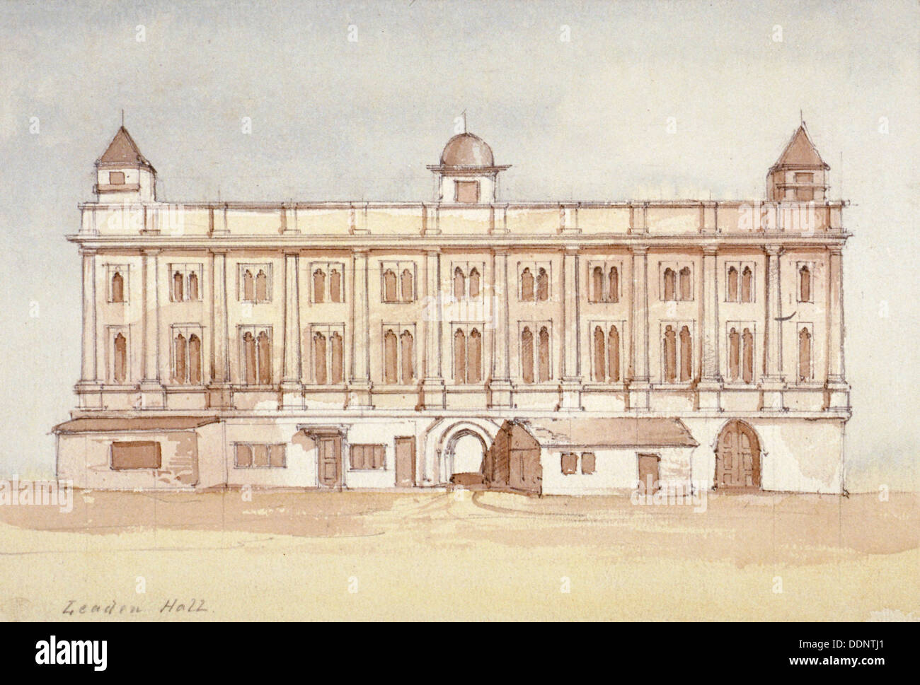 Leadenhall, città di Londra, 1850. Artista: Thomas Colman Dibdin Foto Stock