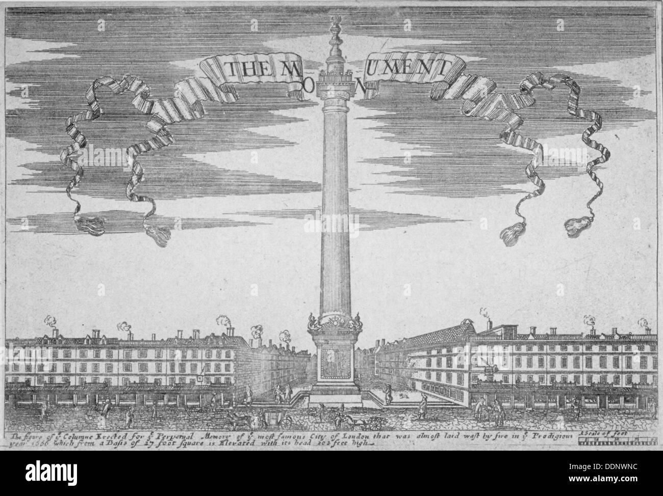 Il monumento, città di Londra, 1700. Artista: Anon Foto Stock