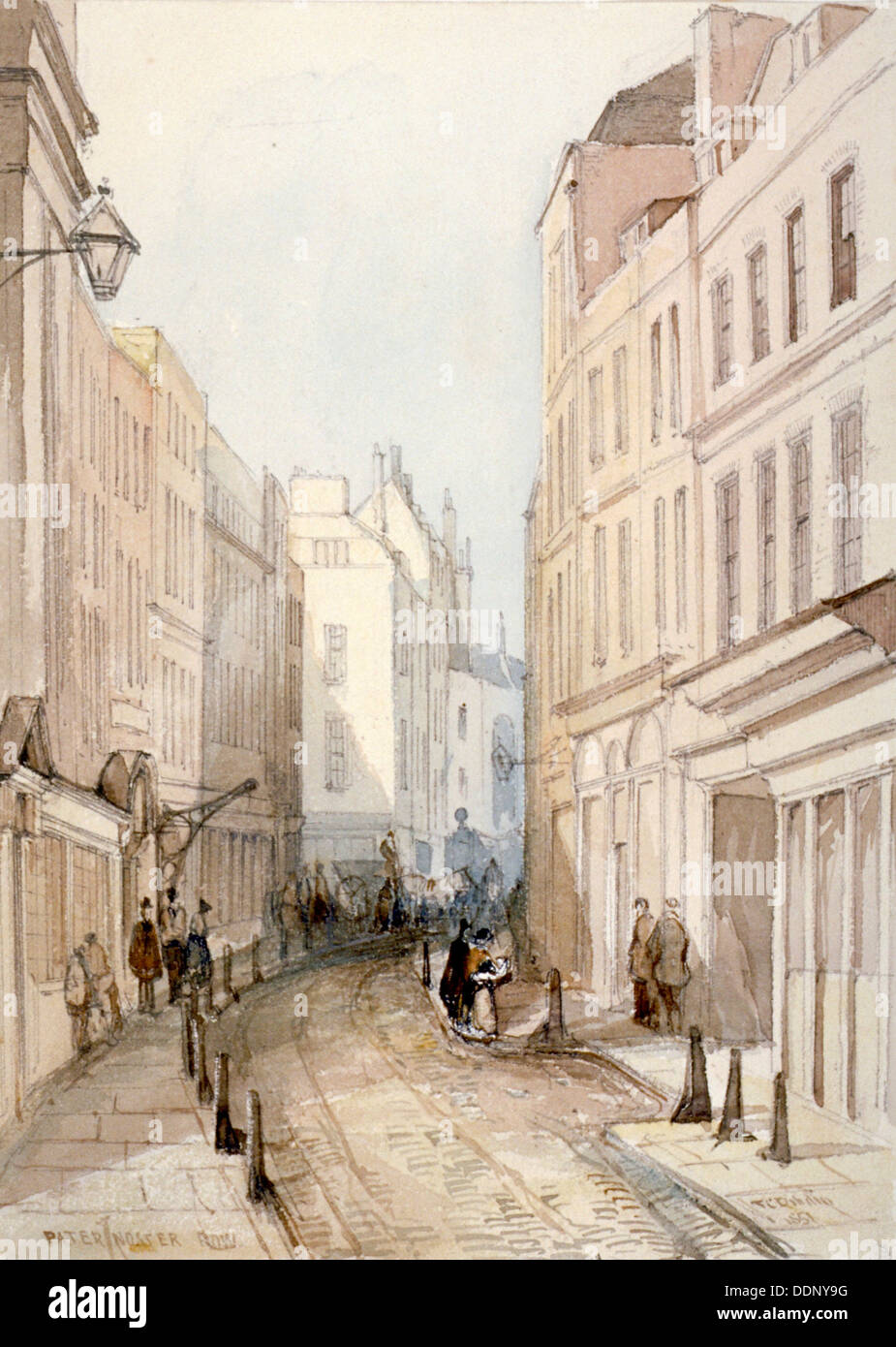 Paternoster Row, città di Londra, 1851. Artista: Thomas Colman Dibdin Foto Stock