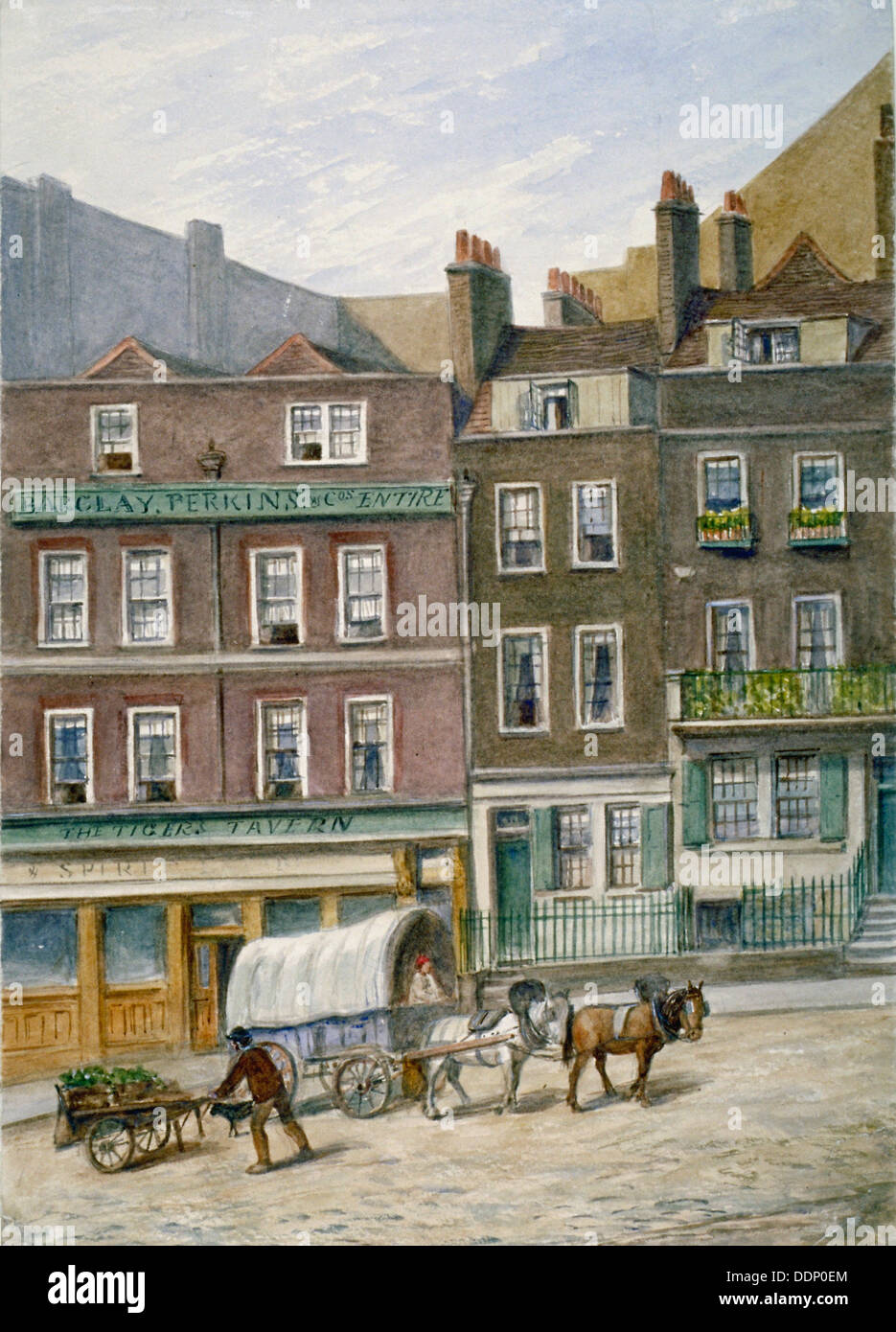 La Taverna di Tiger, Torre Dock, Londra, 1868. Artista: JT Wilson Foto Stock