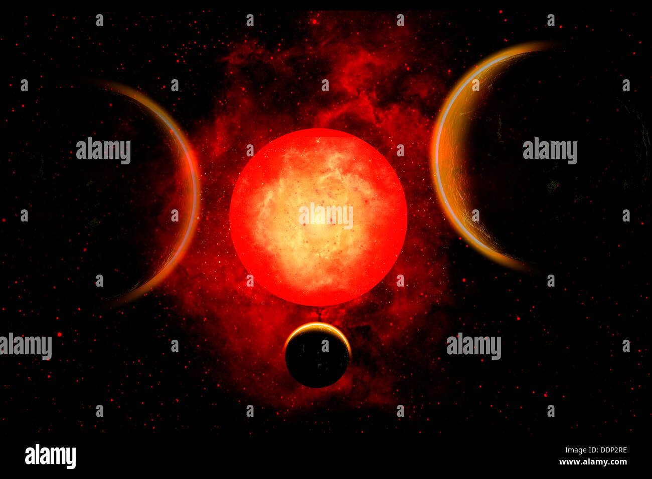 Red Giant star system Foto Stock