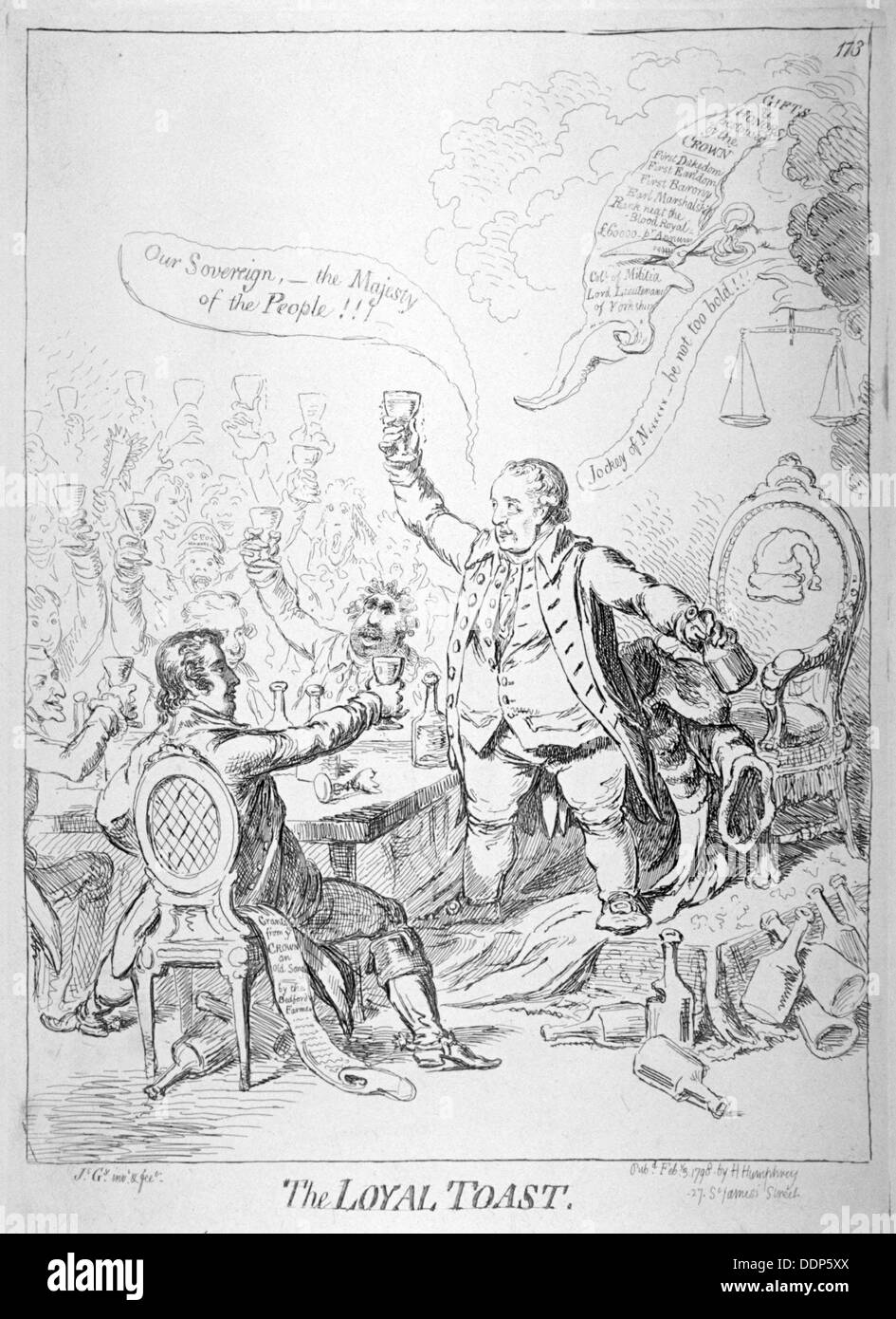 'La leale toast", 1798. Artista: James Gillray Foto Stock