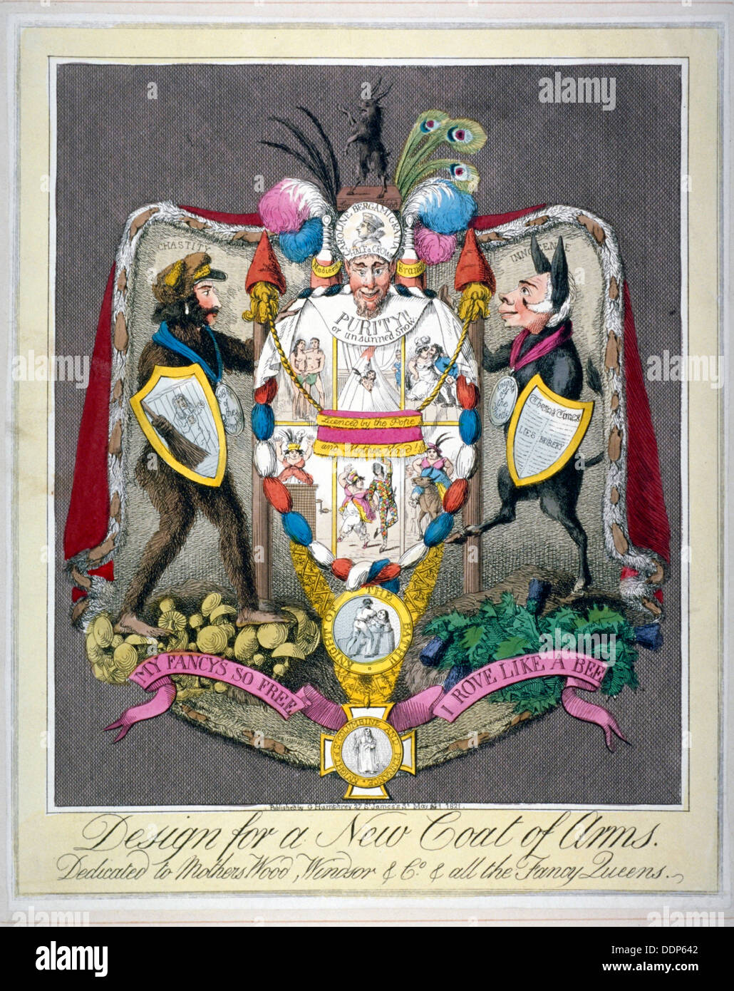 'Design per un nuovo stemma...", 1821. Artista: Anon Foto Stock