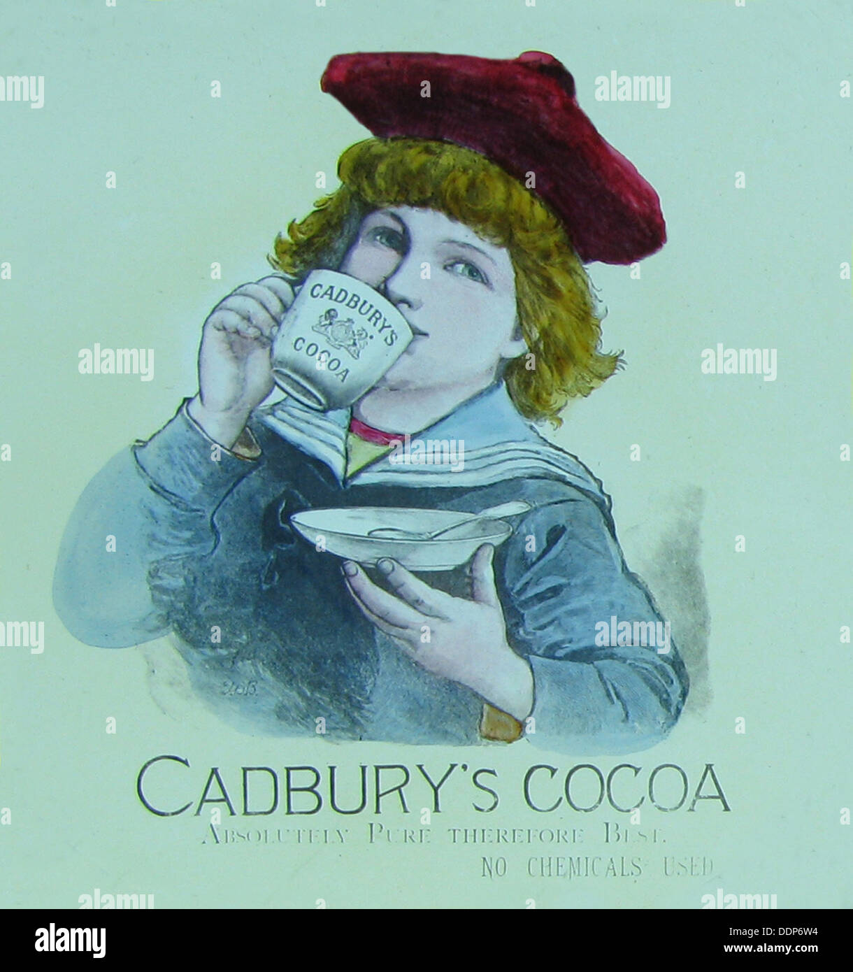Cadbury's annuncio di cacao periodo Vittoriano Foto Stock
