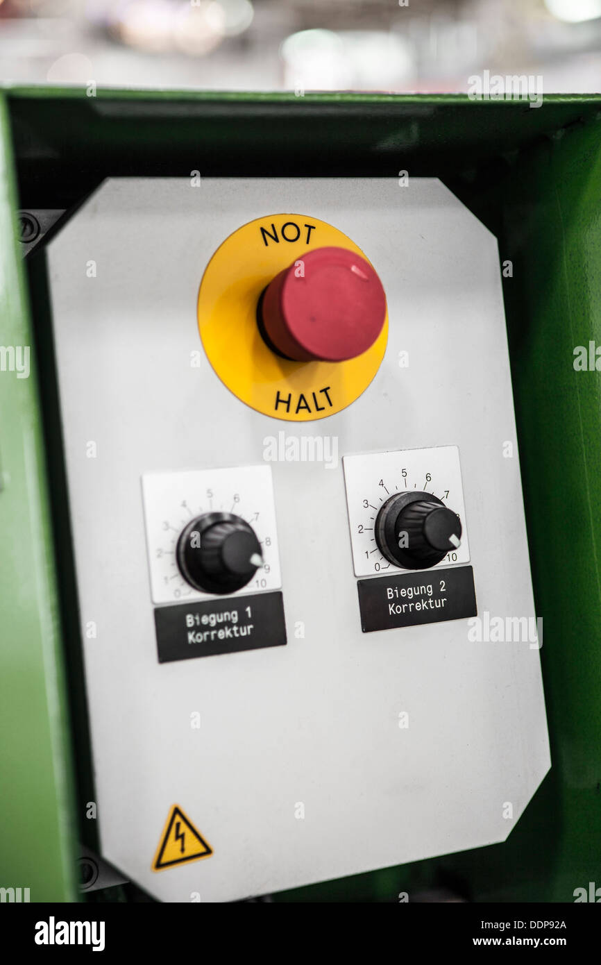 Interruttore di arresto di emergenza Foto Stock