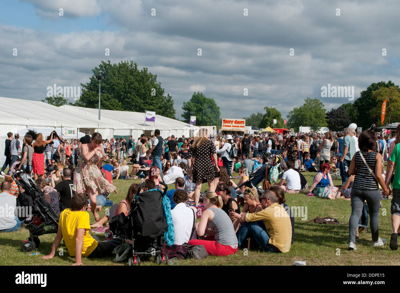 La folla a Lambeth Paese mostrano 2013, Brockwell Park, London, Regno Unito Foto Stock