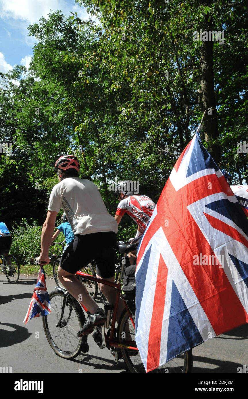 Olympic Escursioni in bicicletta da corsa su strada nel Surrey in 2012 Foto Stock