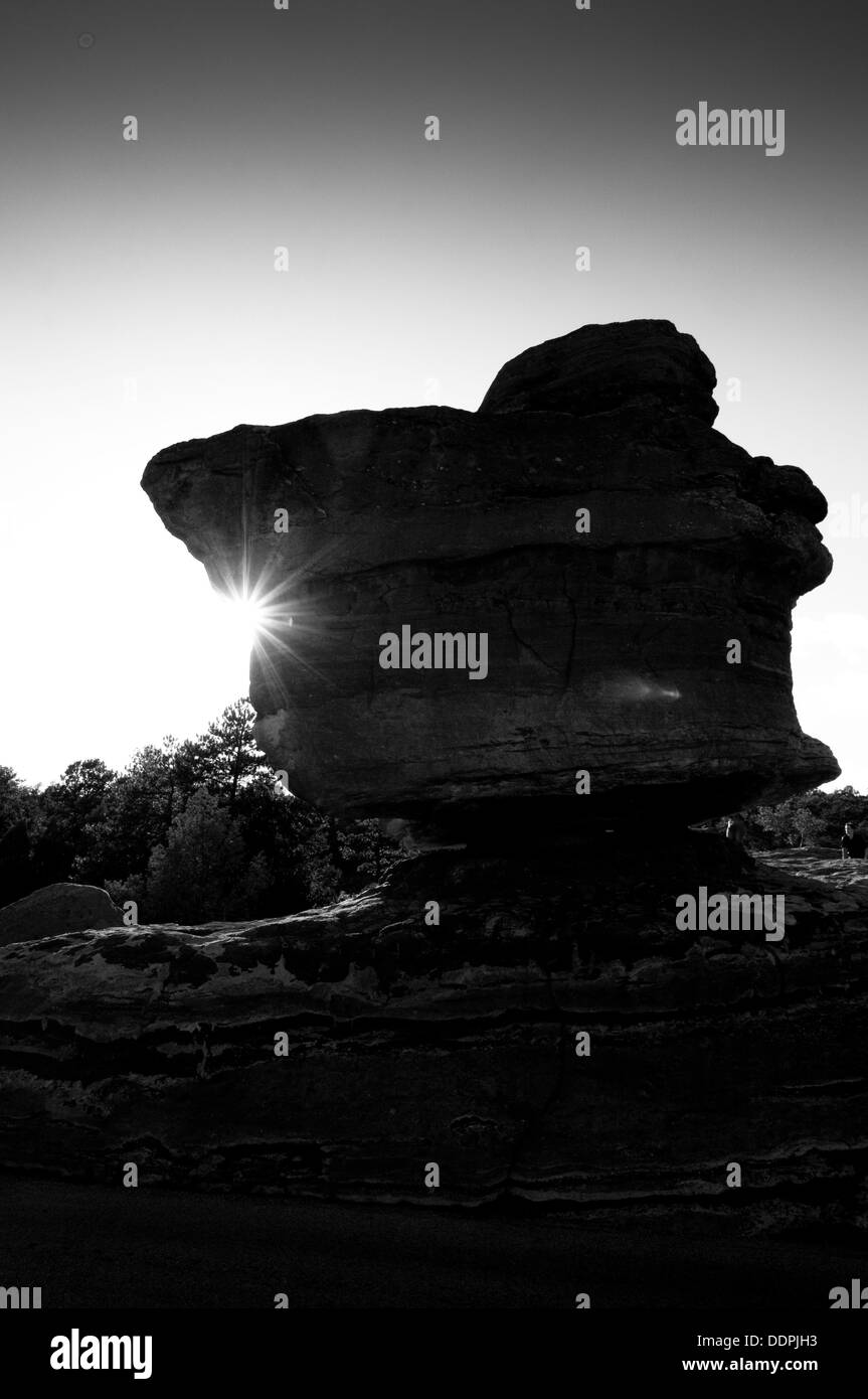 Ombra del rock nel Parco Nazionale delle Montagne Rocciose, Cheyenne Foto Stock