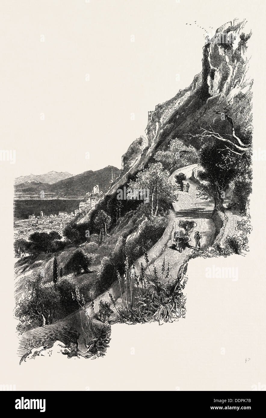 Windmill Hill Road, Gibilterra e Ronda, xix secolo incisione Foto Stock
