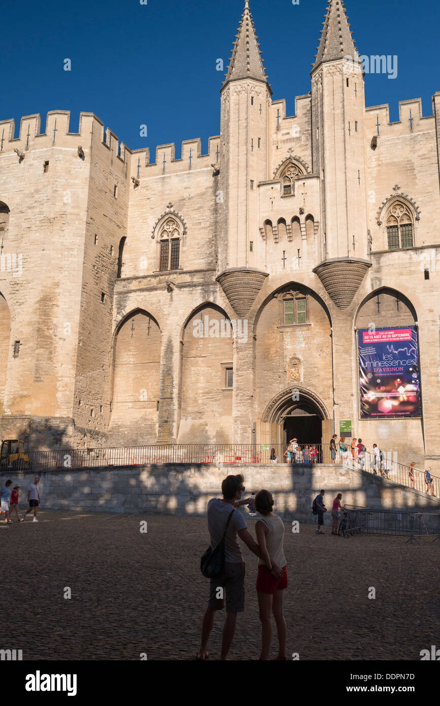 Ingresso al Palais des Papes, Avignon, Francia Foto Stock