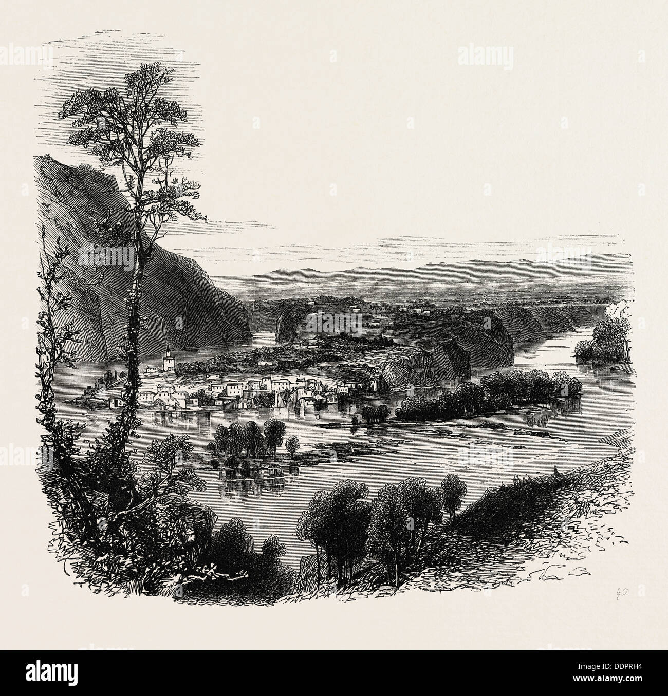 Vista sul Potomac, STATI UNITI D'AMERICA, USA, Stati Uniti d'America, 1870 l'incisione Foto Stock