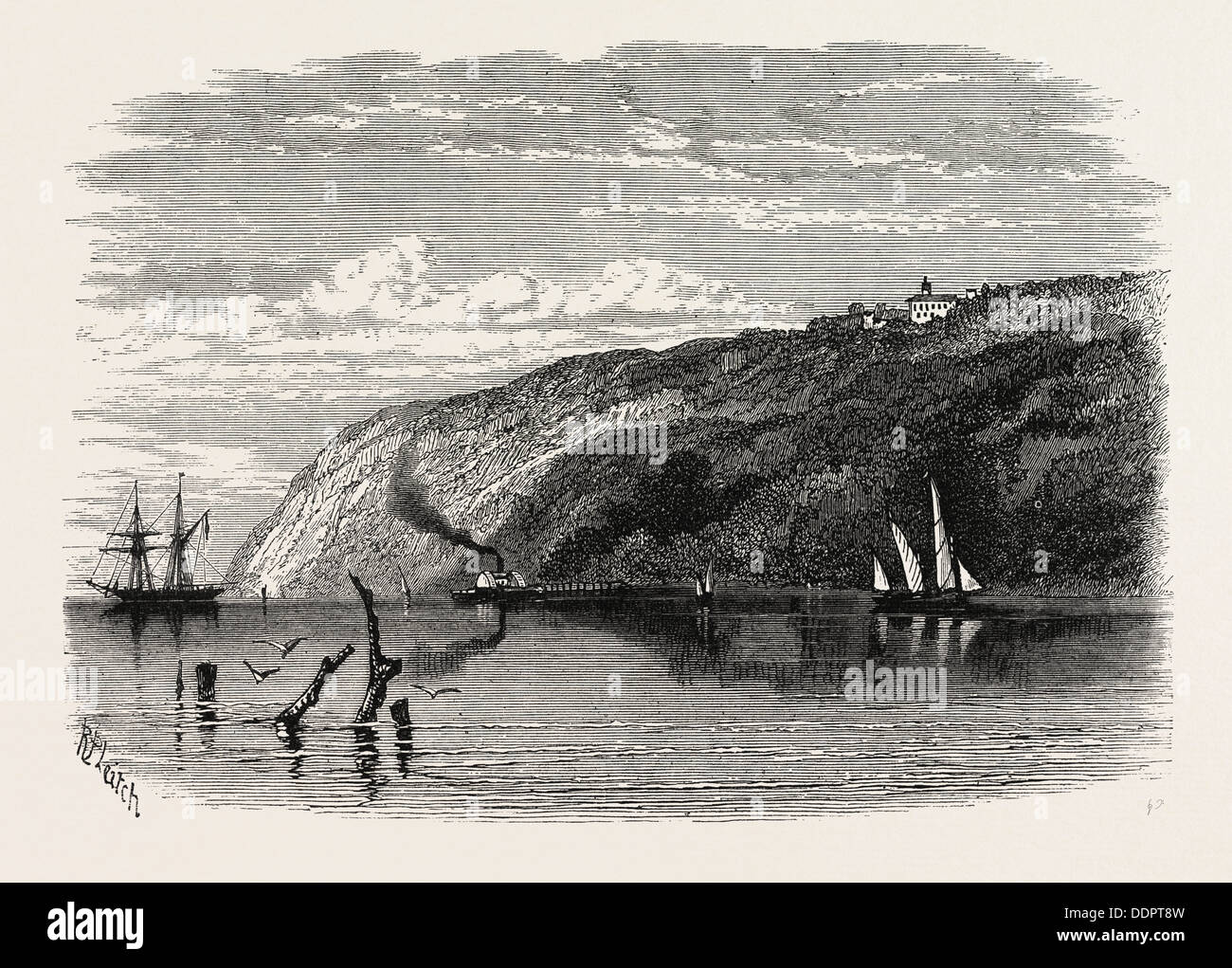 Vista sul Potomac AL DI SOTTO DI WASHINGTON, STATI UNITI D'AMERICA, USA, Stati Uniti d'America, 1870 l'incisione Foto Stock