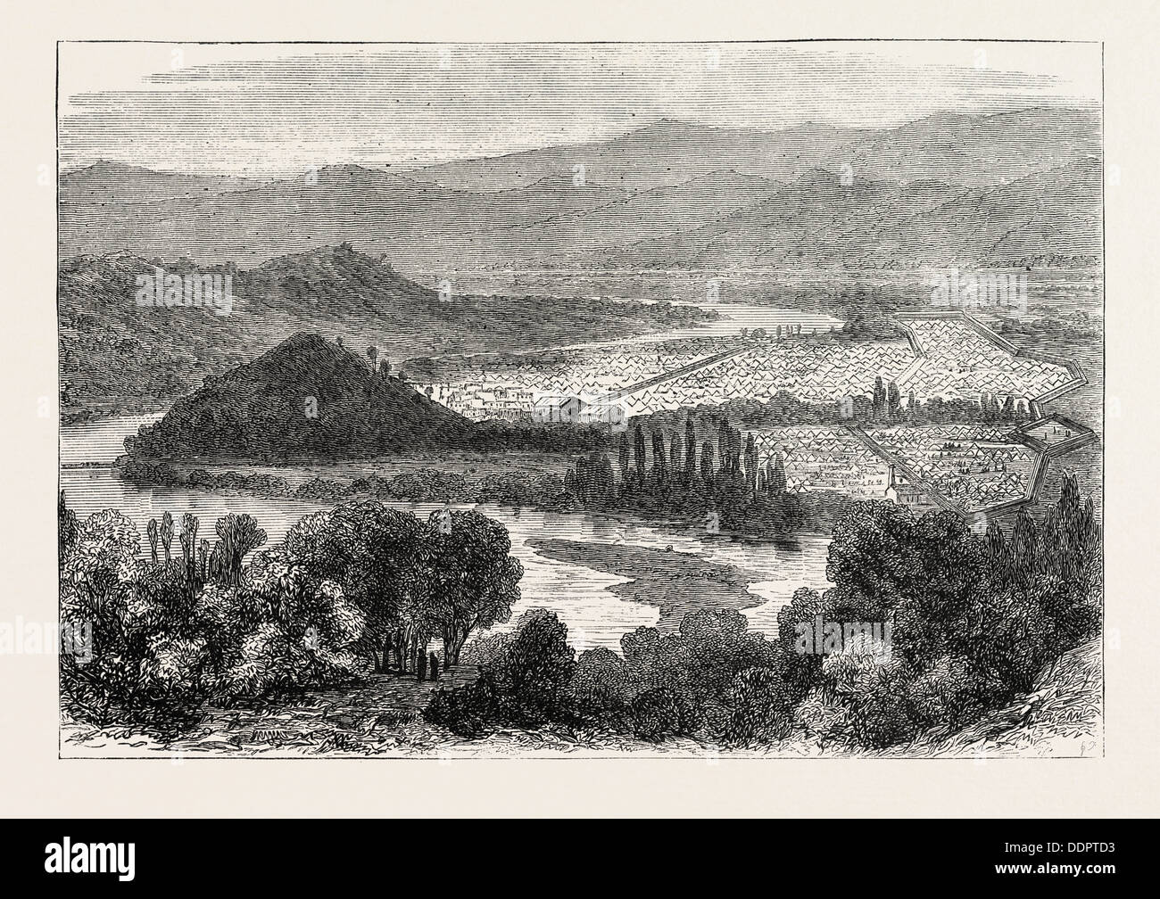 Linee federale a Chattanooga, GUERRA CIVILE AMERICANA, STATI UNITI D'AMERICA, USA, Stati Uniti d'America, 1870 l'incisione Foto Stock